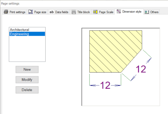 dimension style - select