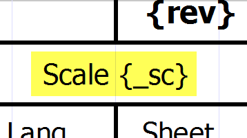 Drawing scale in the title block