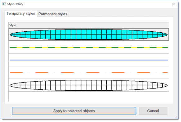 dialog window with temporary styles