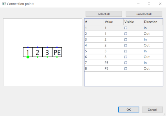 Numbering symbol connection points