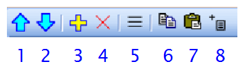 Schaltflächen des Panels Seiten