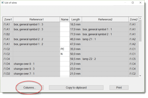 list of wires