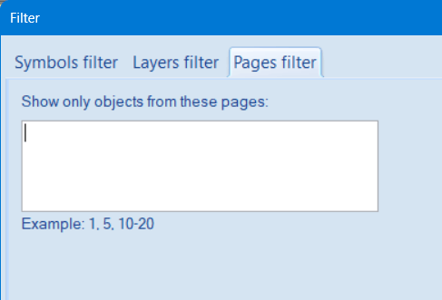 bill of materials - filter by pages