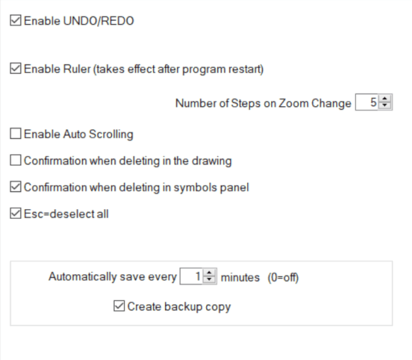 settings dialog: tab control