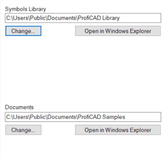 settings dialog: tab paths