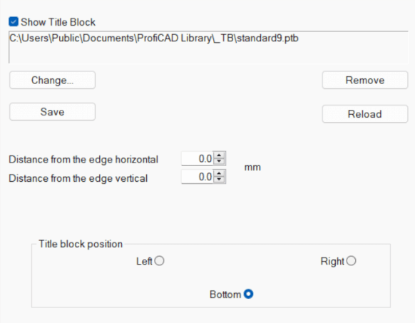 Dialog Window for Inserting Title Block into a Drawing