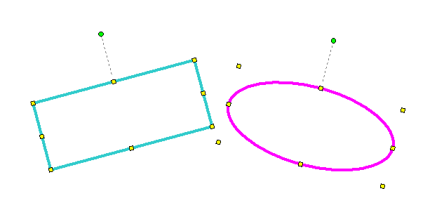 Rotated rectangles and ellipses